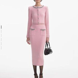 Self portrait knit sets (2 pieces) pink size XS